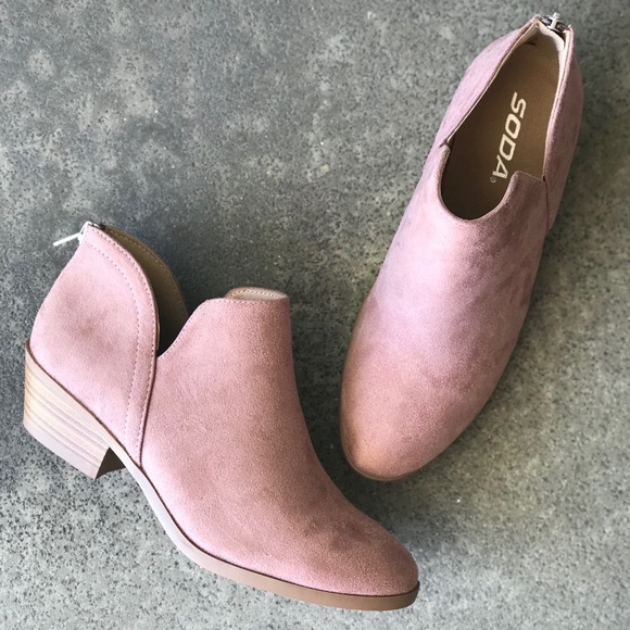 Last 1! Soda Faux Suede Blush bootie w/back zipper - Picture 5 of 5